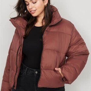 Old Navy Water Resistant Puffer Jacket Maple Brown Women's Sz XXL